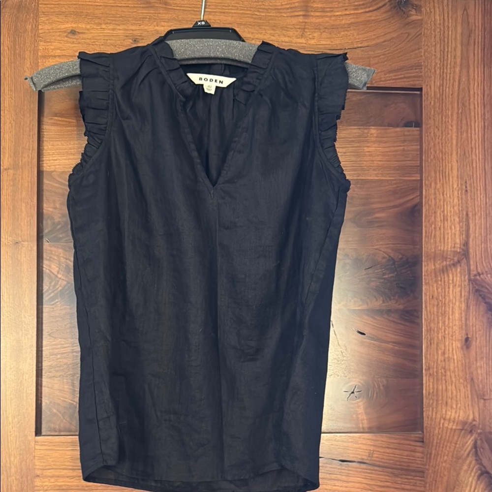 Boden black linen Blouse